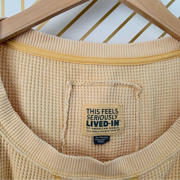 Aerie this feels seriously lived in waffle knit oversized drop shoulder seam XL - Picture 5 of 11